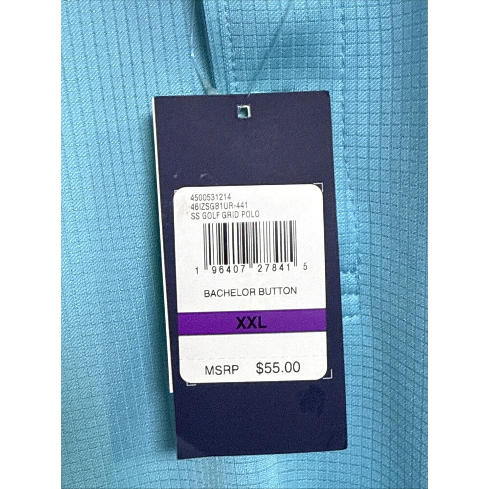 NEW Izod Men's Grid Polo Shirt - Short Sleeve Light Blue Size XXL - NWT $55 - Picture 5 of 8